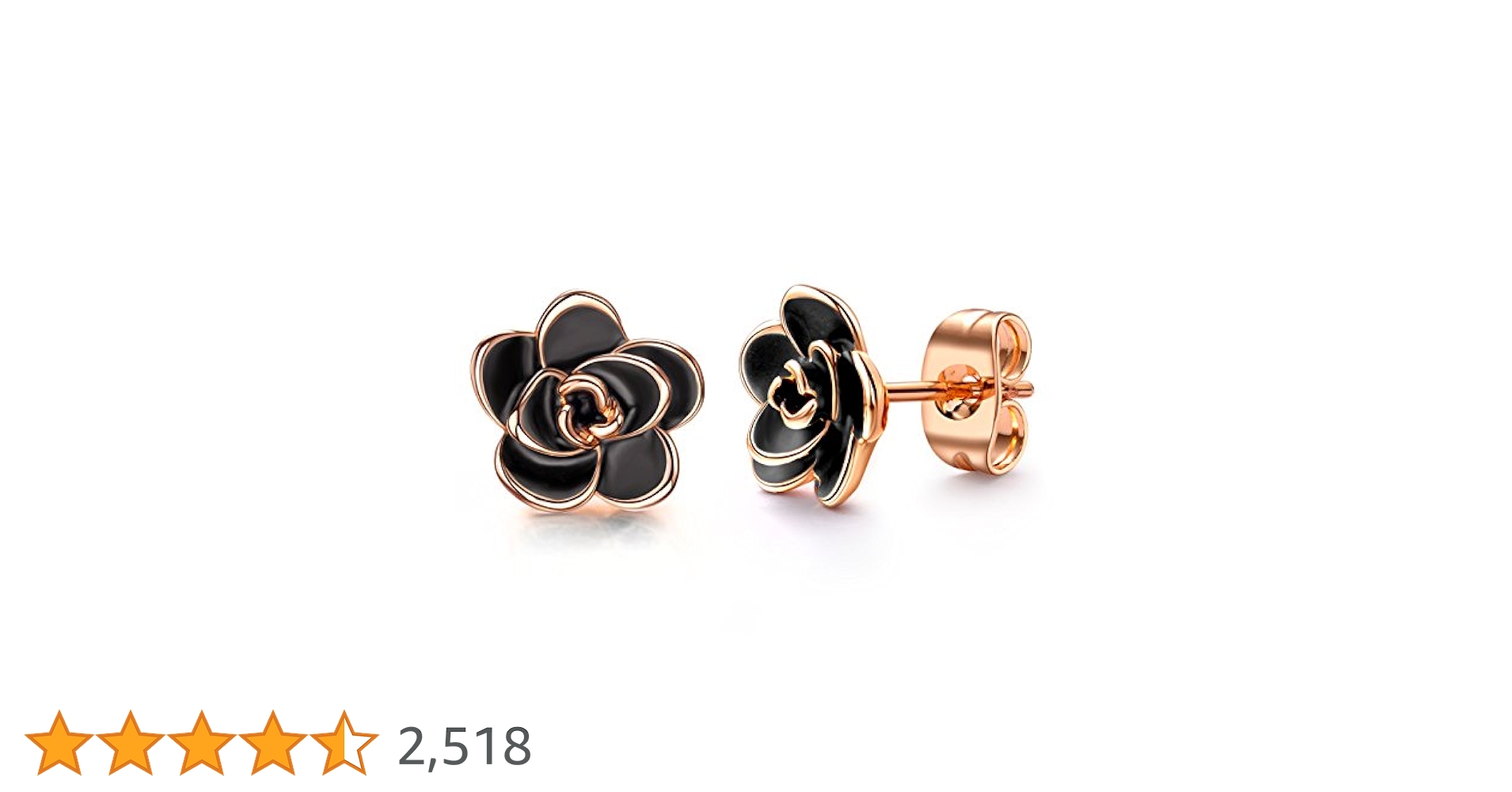 Amazon.co.jp: AllenCOCO ピアス レディース 黒い花 モチーフ